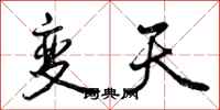 变天怎么写好看，变天书法图片