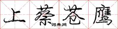 上蔡苍鹰怎么写好看，上蔡苍鹰书法图片