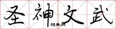 圣神文武怎么写好看，圣神文武书法图片