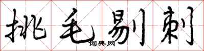 挑毛剔刺怎么写好看，挑毛剔刺书法图片