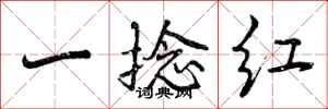 一捻红怎么写好看,一捻红书法图片