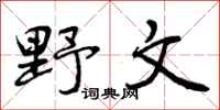 野文怎么写好看，野文书法图片