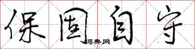 保固自守怎么写好看,保固自守书法图片