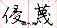 侵蔑怎么写好看,侵蔑书法图片