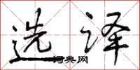 选译怎么写好看,选译书法图片
