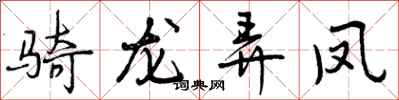 骑龙弄凤怎么写好看，骑龙弄凤书法图片