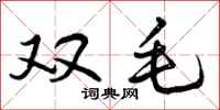 双毛怎么写好看，双毛书法图片