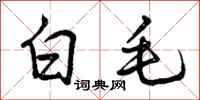 白毛怎么写好看,白毛书法图片