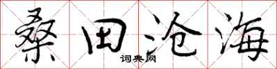 桑田沧海怎么写好看,桑田沧海书法图片