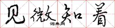 见微知着怎么写好看,见微知着书法图片