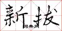 新拔怎么写好看，新拔书法图片