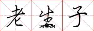 荆霄鹏老生子行书怎么写