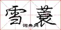 雪蓑怎么写好看，雪蓑书法图片