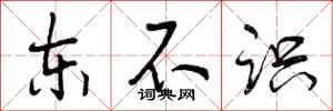 东不识怎么写好看，东不识书法图片