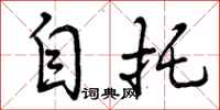 自托怎么写好看,自托书法图片