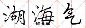湖海气怎么写好看,湖海气书法图片