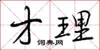 才理怎么写好看,才理书法图片