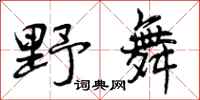 野舞怎么写好看，野舞书法图片