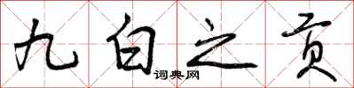 九白之贡怎么写好看,九白之贡书法图片