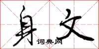 身文怎么写好看,身文书法图片