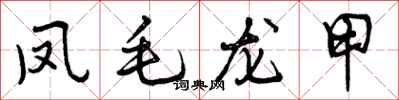 凤毛龙甲怎么写好看,凤毛龙甲书法图片