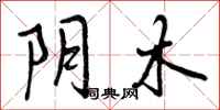 阴木怎么写好看,阴木书法图片