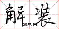 解装怎么写好看，解装书法图片