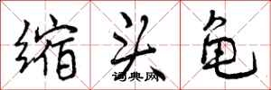 缩头龟怎么写好看,缩头龟书法图片