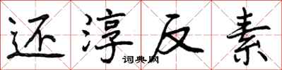还淳反素怎么写好看,还淳反素书法图片