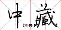 中藏怎么写好看，中藏书法图片