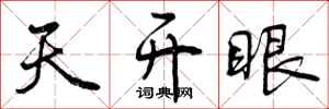 天开眼怎么写好看，天开眼书法图片