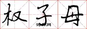 权子母怎么写好看，权子母书法图片