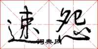 速怨怎么写好看，速怨书法图片