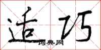 适巧怎么写好看，适巧书法图片