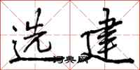 选建怎么写好看,选建书法图片