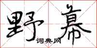 野幕怎么写好看,野幕书法图片