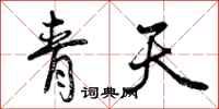 青天怎么写好看，青天书法图片