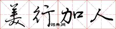 美行加人怎么写好看，美行加人书法图片