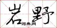 岩野怎么写好看，岩野书法图片
