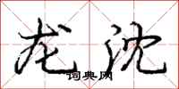 庞中华龙沈行书怎么写