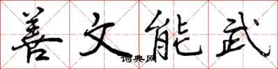 善文能武怎么写好看，善文能武书法图片