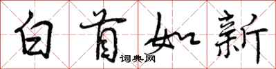 白首如新怎么写好看，白首如新书法图片