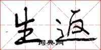 生返怎么写好看，生返书法图片
