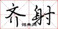 齐射怎么写好看,齐射书法图片