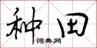 种田怎么写好看,种田书法图片