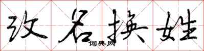 改名换姓怎么写好看，改名换姓书法图片