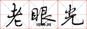 老眼光怎么写好看，老眼光书法图片