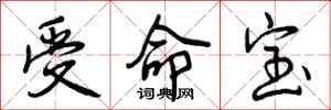 受命宝怎么写好看,受命宝书法图片