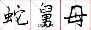 蛇舅母怎么写好看，蛇舅母书法图片