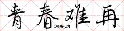 青春难再怎么写好看,青春难再书法图片